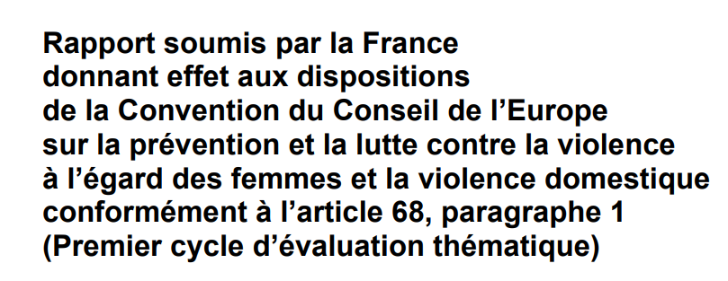 Rapport soumis par la France au GREVIO sur la prévention et la lutte contre la violence à l’égard des femmes et la violence domestique