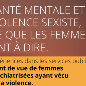 Santé mentale & violence sexiste